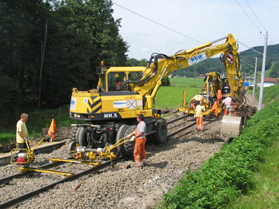 Bild: Baufortschritt whrend der Streckensperre