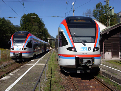 Bild: Triebwagentaufe am Bahnhof Berchtesgaden