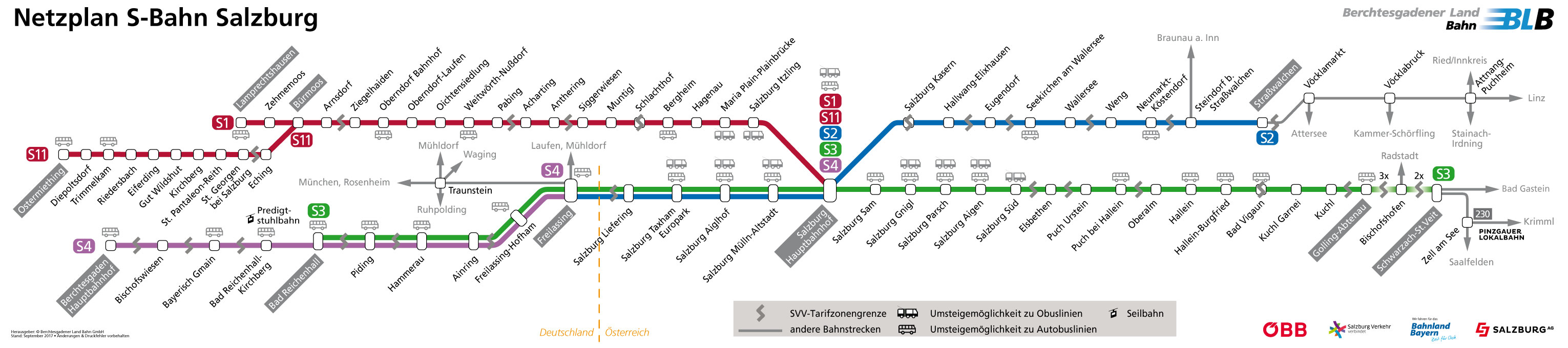 Berchtesgadener Land Bahn Netzplan